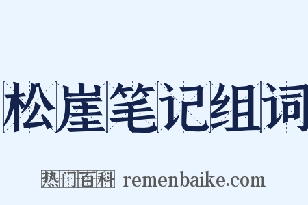 松崖笔记组词是什么意思的图片